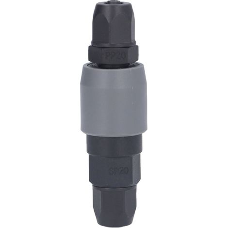Raccords pneumatiques type C en acier plastique auto-bloquants pour tube PU 8x5mm, connecteur rapide fileté 1/4in, accessoires compresseurs (SP20+PP20) (1/5)