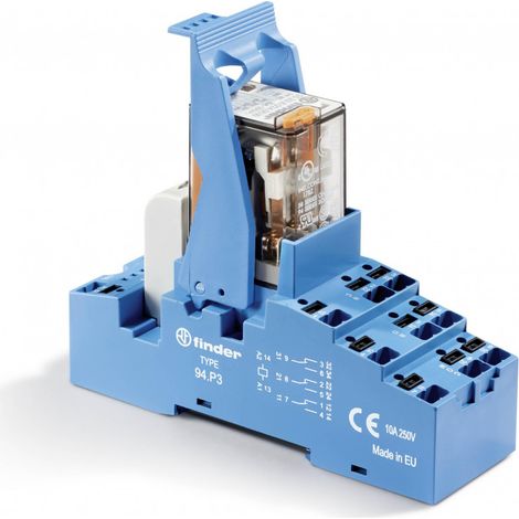 Interface 3RT 10A 24V AC étrier plastiq Push-in LED + varistor blister FINDER 58P380240060SPA