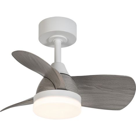 Ventilador de techo LED “Byan Mini” regulable con control remoto (18W 3CCT 2000Lm) IP20 Ø60cm color blanco y gris (1/5)