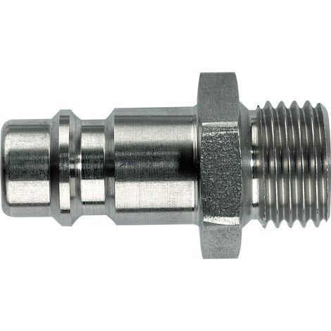 Raccord rapide pneumatique Legris, Filetage Mâle vers Mâle 1/4 in Male 1/4pouces Européen, Profil rectus en Acier zingué ( Prix pour 1 )