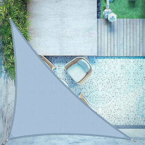 Voile d'ombrage Triangulaire Imperméable 3x3x4.25m Toile Ombrage avec 95% UV Protection pour Patio Extérieur Jardin Terrasse,Bleu royal (1/5)