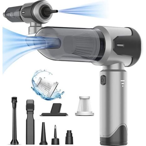 (Couleur : Gris) Aspirateur sans fil 20 000 Pa, aspirateur de voiture portable 4 en 1, mini-aspirateur puissant USB-C pour voiture et maison (1/5)