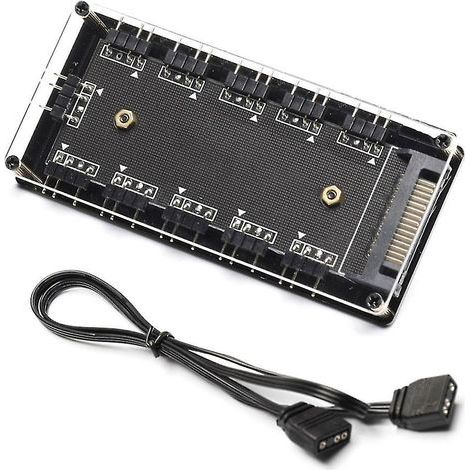 Hub de ventilateur RGB, répartiteur de câble ARGB, adaptateur pour ordinateur de bureau, accessoires PC (1/4)