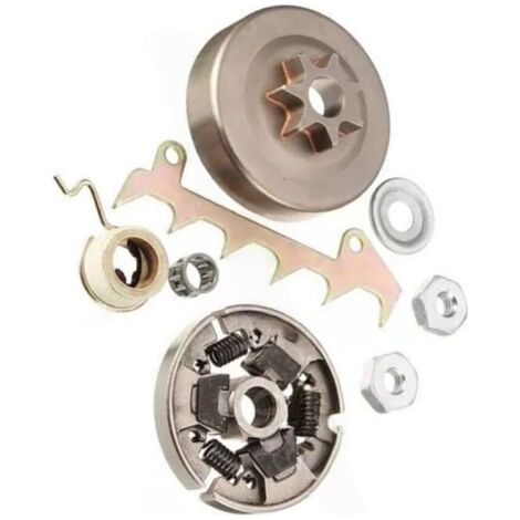 Kit d'embrayage de tronçonneuse 8 pièces en métal pour système d'entraînement MS250 Accessoires d'entretien d'outils électriques de jardin (1/4)