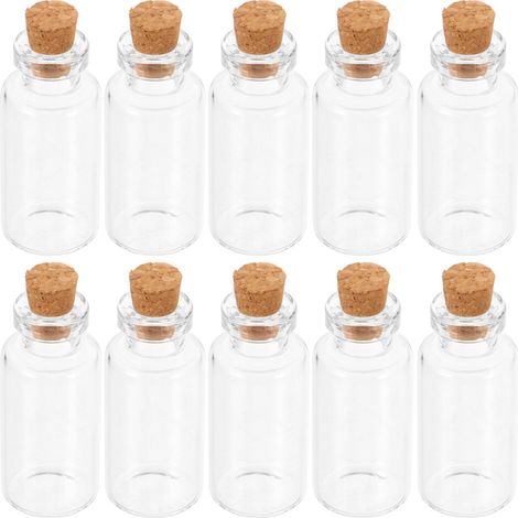 Botellas de los deseos transparentes, mini botellas artísticas con corcho, 48 botellas por paquete.