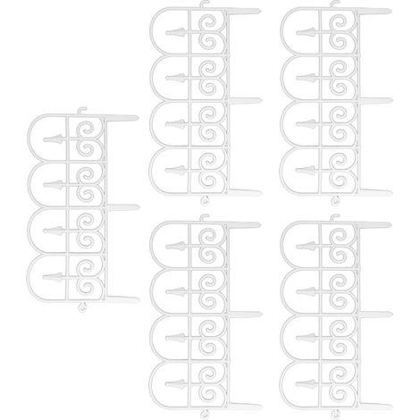 Clôture décorative de jardin à 5 panneaux, barrière pour animaux, bordure de fleurs pour aménagement paysager, patio, cour extérieure, forme arquée (1/5)