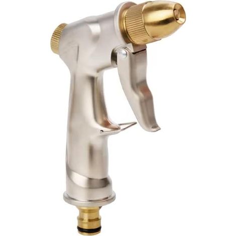 Pistola pulverizadora de alta presión, pulverizador de jardín de metal, pistola de riego, pistola de manguera, para lavar/regar césped y jardín (1 unidad)