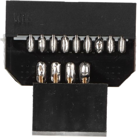 Adaptateur répartiteur USB pour carte mère : connecteur USB 2.0 9 broches vers USB 3.0 19 broches (prise mâle en façade). (1/5)