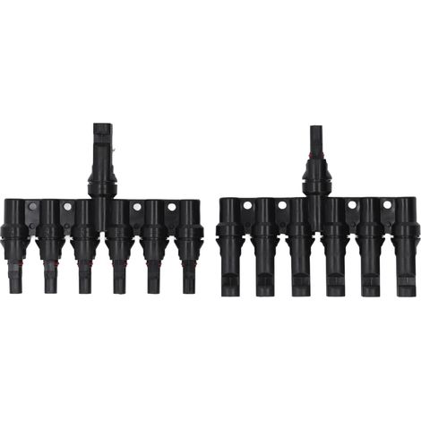 Ortviai Connecteur PV en T 1 vers 6 pour panneaux solaires – MCH601 – 1000 V CC, étanche IP67, 2 pièces (1/5)