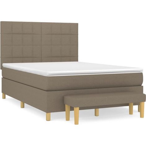 Maison Exclusive - Cama box spring con colchón tela gris taupe 14 (1/5)
