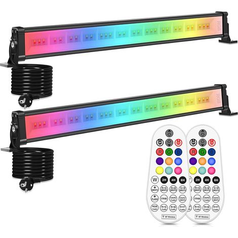 Projecteur LED Couleur Linke 42W Barre LED RGB - 3600 Lumens, IP66, Télécommande RF, Support Réglable 180° (con Prise UE, 230V/50Hz) (1/5)