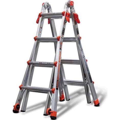 Little Giant – Échelle convertible Velocity 4-7 marches – Hauteur d’accès 3,30m – Alliage léger 20% plus léger – Système de verrouillage double piston