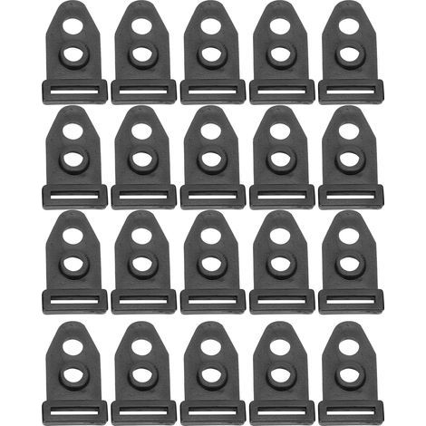 30 pièces tendeurs de corde à 2 trous pour corde parachute, réglage pour tente de camping auvent extérieur (1/5)