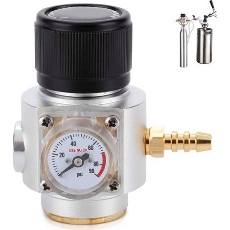 Régulateur de Pression de CO2,Réducteur de Pression CO2 de Fût,Détendeur de CO2 Régulateur,Réducteur de pression,Régulateur de CO2 Bière Réglable,tireuse a biere,Mini Régulateur de Gaz pour Fabricatio (1/5)