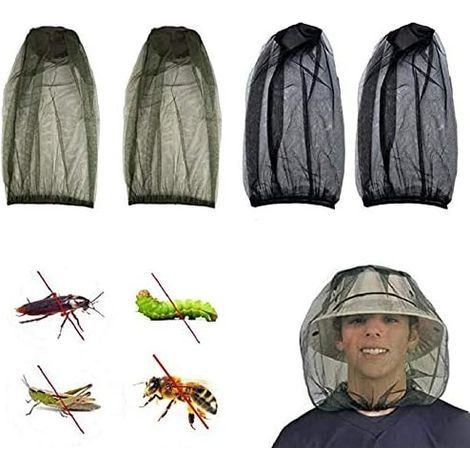 4 pièces/ensemble pêche en plein air insectifuge chapeau anti-moustique abeille Net tête filet visage couverture voyage Camping équipement (1/5)
