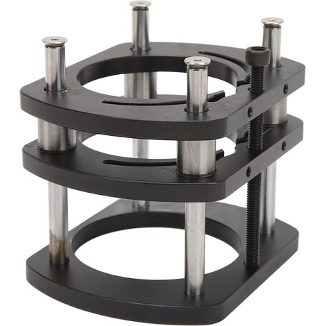 Table de toupie avec système de levage en aluminium, base de fraiseuse à 4 mors de serrage, noir (1/5)