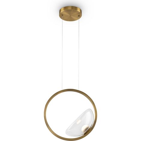 Lampadario A Sospensione Moderno Lunare Metallo Ottone Vetro Luce Led 5W (1/5)