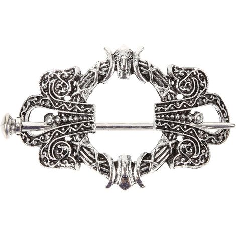 Épingle à Cheveux pour Maintien et Coiffure Vintage en Métal Argenté Style Viking Ancien Bâtonnet à Cheveux Décoratif et Fonctionnel pour Femmes et Filles (1/5)