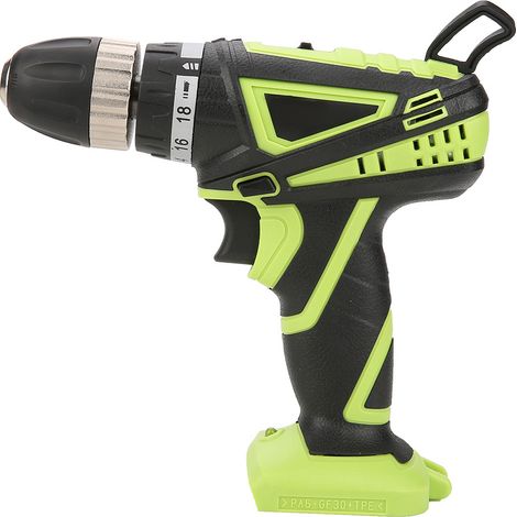 Perceuse électrique domestique au lithium-ion 18 V, perceuse sans fil, tournevis électrique, coffret en plastique avec deux batteries et un chargeur, robuste, expédiée par ligne dédiée. (1/5)