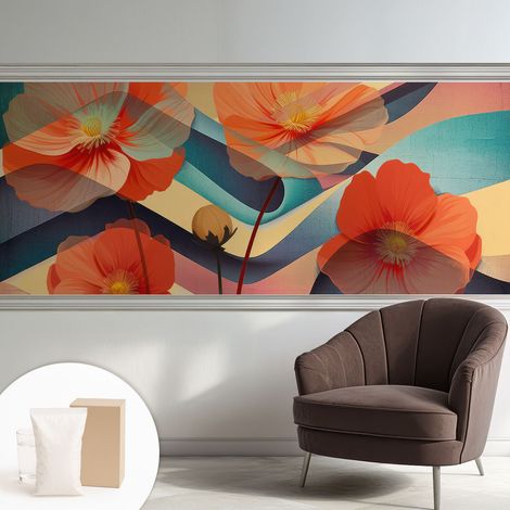 Carta Da Parati In Vlies Decorativa Per Pareti - Con Motivi Moderni - Con Colori Intensi - Per Ufficio Fiori dei sensi 250x104 cm (1/5)