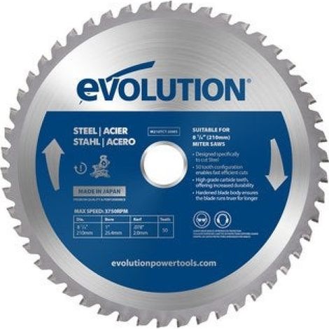 Hoja de carburo para acero D.210mm EVOLUTION