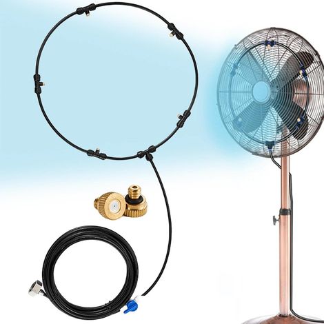 Ventilador nebulizador Ineasicer - Ventiladores nebulizadores en línea - Kits de nebulización con boquilla de latón - 6 m, 6 cabezales con válvulas (1/5)