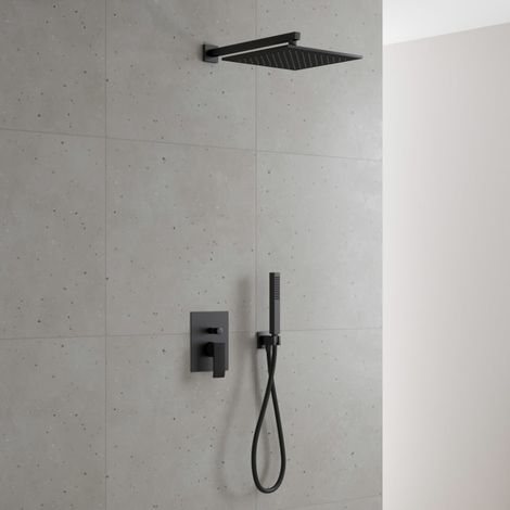 Kronenbach Quara 3.0 Black Duschsystem Unterputz, Einhebelmischer mit Umsteller, eckig (1/5)