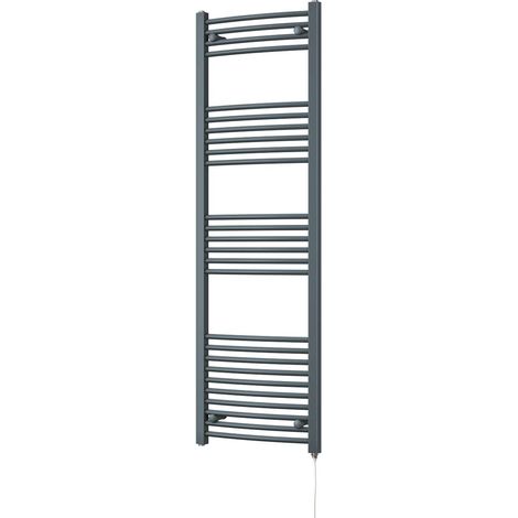 Zennor - Anthracite Electric Towel Rail H1600mm x W500mm Curved 600w Standard (1/3)