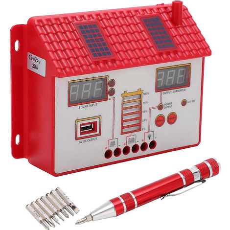 12V/24V Hausförmiger Solarladeregler MPPT Automatischer Solarmodulregler mit LED-Anzeige 3