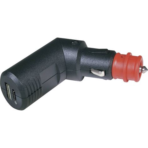 ProCar Spina di carica doppia USB-C/A angolabile 12 V/5 V. Portata massima corrente=3.6 A 12 V