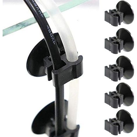 Ventouse pour aquarium, clip de fixation pour tuyau d'oxygène, pompe à oxygène, cordon d'alimentation, organisateur de câble, accessoires pour aquarium. (1/5)