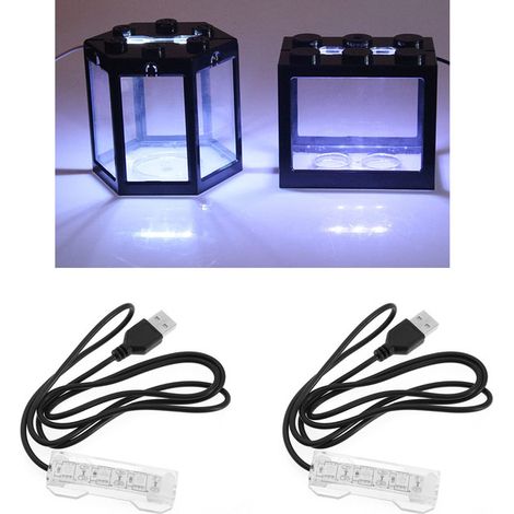 Éclairage LED pour Mini Aquarium Lampe USB Étanche pour Petit Réservoir de Poissons et Boîte de Combat