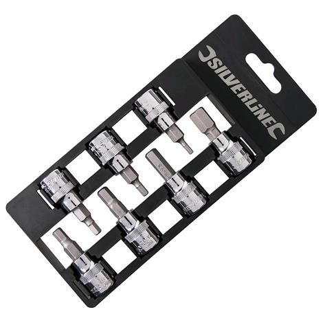 Set punte chiavi inserti 3/8" esagonali 3-10 mm per cacciavite Silverline