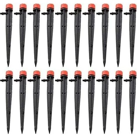 60pcs Irrigation goutteurs réglable Micro Irrigation Goutte à Goutte 8 Sortie d'eau Jardin arroseur goutteur Outil d'arrosage (1/5)