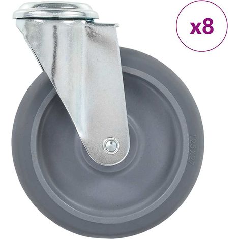 vidaXL Ruedas giratorias con agujero pasador 8 unidades 125 mm (1/5)