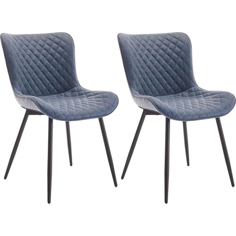 Lot de 2 Chaises de Salle à Manger - Design Mid-Century Modern - Similicuir et Pieds en Métal - Charge Max 150 kg (1/5)