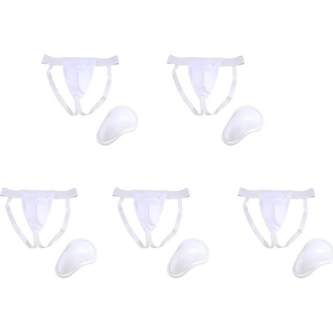 5X Aine Protector Cup Men, Kickboxing Muay Groin Guard, Ventilé Réglable, Fighting Training L (1/5)