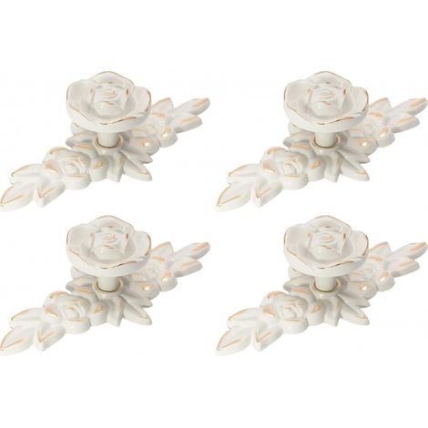 Lot de 4 boutons de placard , poignées vintage en alliage de zinc, boutons de tiroir pour armoire, commode, armoire ,103mm(bord doré) (1/5)