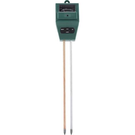 Testeur 3-en-1 pour sol : pH, humidité et luminosité – 290 x 50 x 38 mm, vert, idéal pour jardin, potager et plantes d’intérieur (1/4)