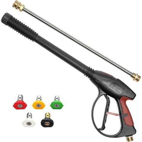 Pistolet À Eau Haute Pression Baguette Magique, 160Bar Pistolet Nettoyeur Haute Pression de Rechange Gun and Nozzles pour Le Lavage De La Voiture D'arrosage (1/4)