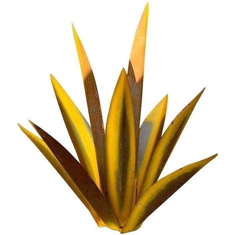 ANDIAMO élement décoratif de jardin Gartendeko Ornement Agave Iron Art Ornement Créatif 35cm (Gelb) (1/4)