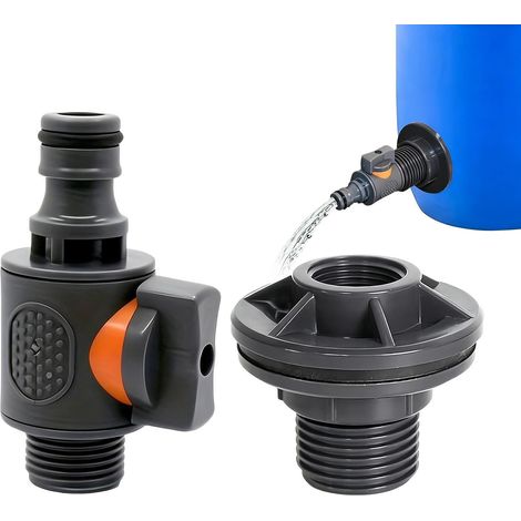 Vanne de réservoir d'eau de pluie - Adaptateur de réservoir d'eau avec fonction d'arrêt étanche (1/5)