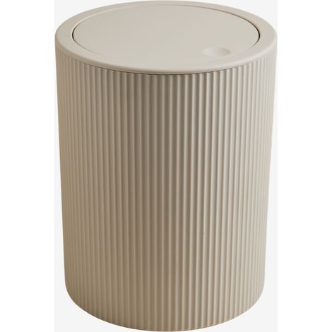 Sklum – Poubelle automatique cylindrique en ABS – Couvercle amovible – Dimensions 24cm x 19cm – Finition caoutchoutée élégante
