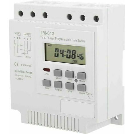Minuterie Programable - Minuteur 380V TM-613 Commutateur de minuterie pour moteur triphasé 350v-420vAC (1/4)