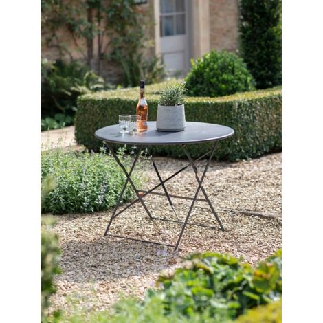 Garden Trading Rive Droite Patio Bistro Table Carbon Grey Outdoor Indoor