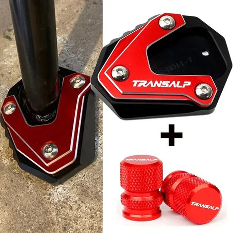 (TVC Gold) Compatible avec Honda TRANSALP XL600V XL650 XLV 600 650 700 Accessoires moto Béquille latérale CNC, extension et plaque de support maxpower (1/4)