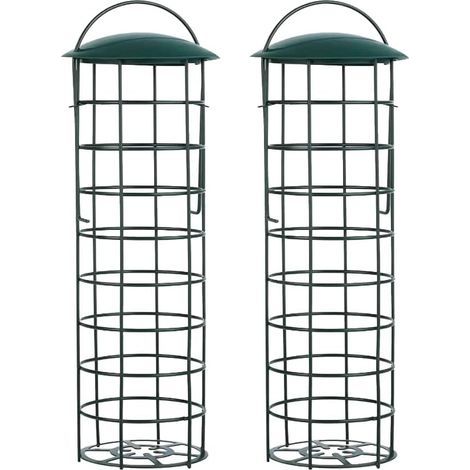 MSBD Mangeoire Oiseaux Exterieur, Mangeoires pour Oiseaux Sauvages pour Boules De Graisse pour Boulettes, pour Petits Oiseaux Sauvages Vert Foncé (1/5)