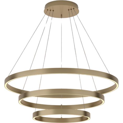 Suspension LED Maytoni RIM 3 anneaux Ø80 laiton 3000K (1/3)