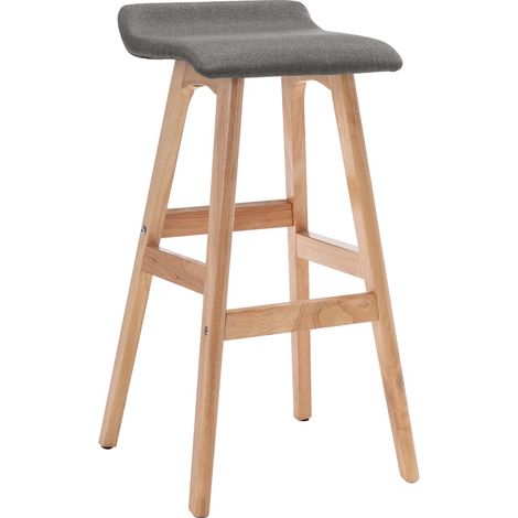 vidaXL Bar Stool Dark Grey Fabric (1/5)