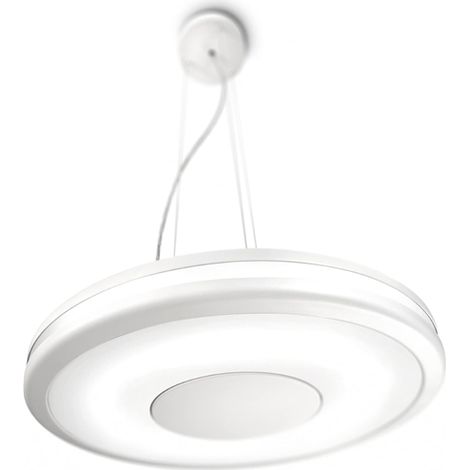 Sospensione disco bianco metallo/sint. - diam. 48cm - 2xGX13 - 55W incl. (1/4)